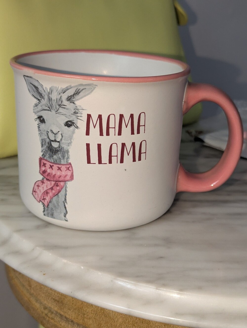 Belle Maison Mama Llama Pink Ceramic Camper Coffee Mug - Pink Accents